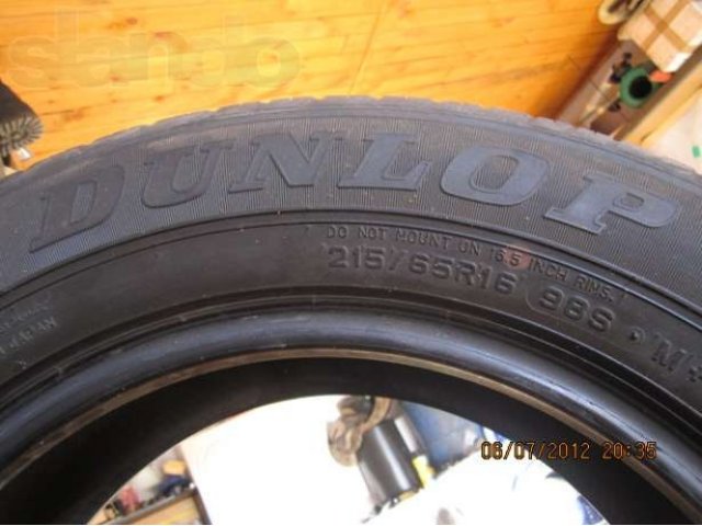 Продам 4 шины Dunlop 215/65R16 в городе Тюмень, фото 2, Тюменская область