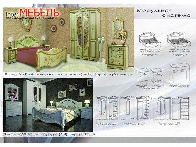 Продажа спального гарнитура Александрия в городе Балашиха, фото 2, Московская область