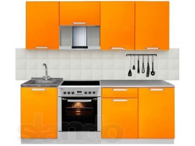 Кухня Эконом 2100мм металлик оранжевый в наличии в городе Москва, фото 5, Московская область