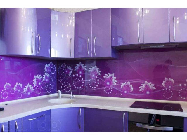 Фартук для кухни пузыри фиолетовые.