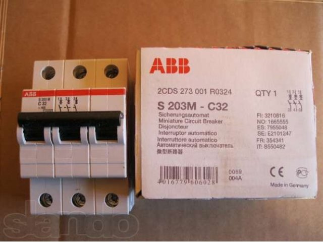 Выключатель автоматический s202. Автоматический выключатель ABB s203.