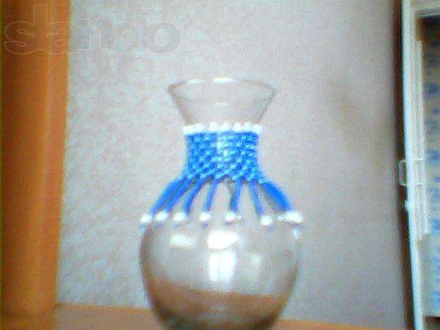 Стеклянная вазочка с оплёткой из бисера в городе Ангарск, фото 1, стоимость: 300 руб.