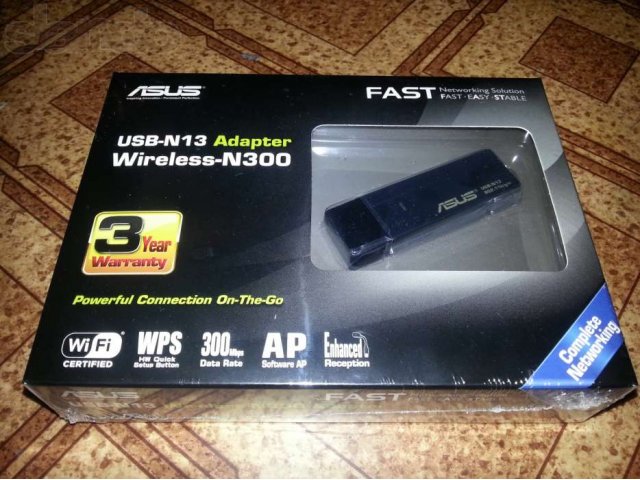 Wi-Fi-адаптер asus USB-N13 новый в городе Тверь, фото 2, Тверская область