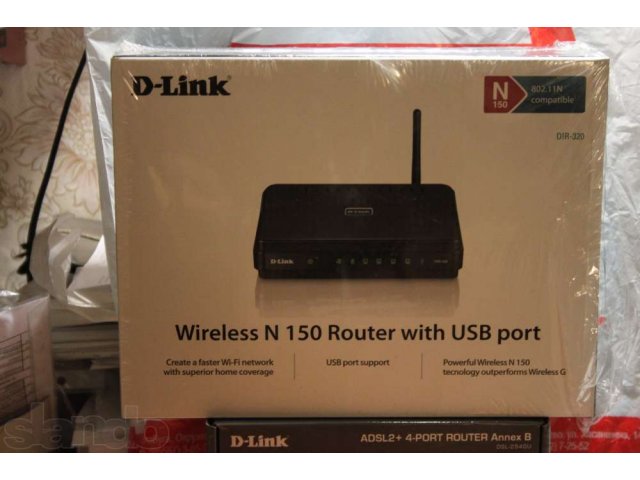 Маршрутизатор Wi-Fi D-Link DIR 320+ADLS2 modem+4 port router в городе Омск, фото 2, Омская область