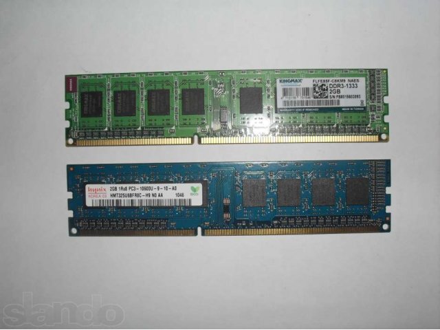 2 планки оперативной памяти DDR-3 по 2Gb в городе Мончегорск, фото 1, Модули памяти