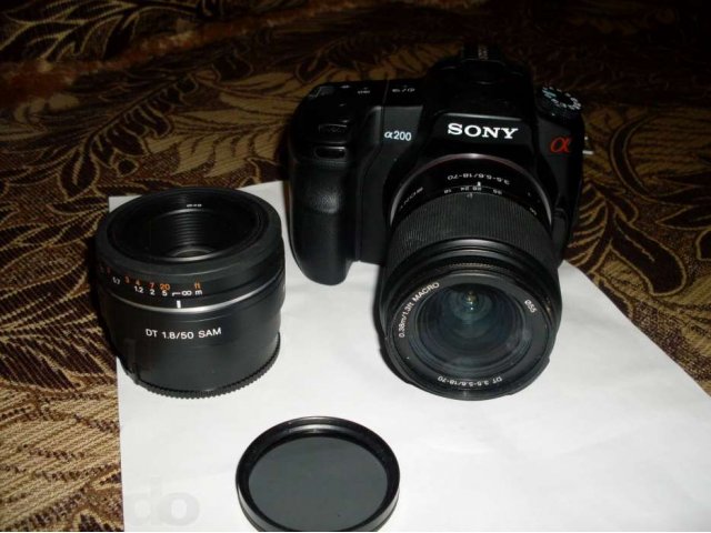 Фотоаппарат SONY a200 зеркалка в городе Краснодар, фото 1, Профессиональное фото и видеооборудование