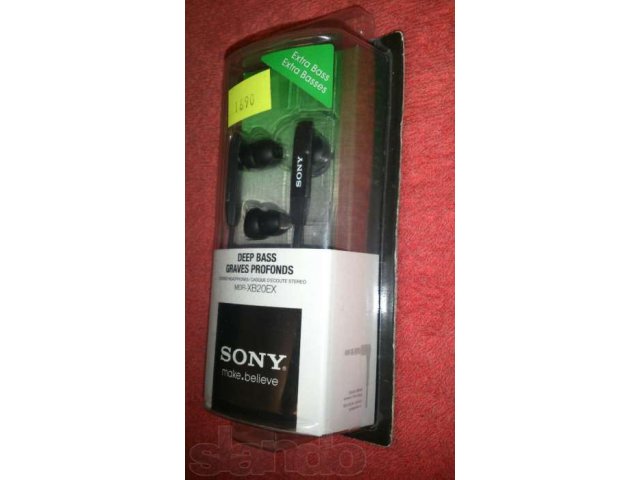 HI-FI наушники Sony MDR-XB20EX.Новые в упаковке,за полцены в городе Оренбург, фото 2, стоимость: 800 руб.