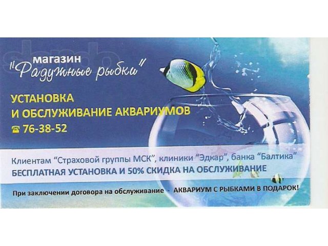 Установка и обслуживание аквариумов в городе Калининград, фото 1, стоимость: 0 руб.