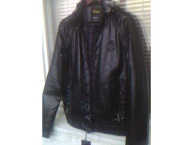 Новая кожаная куртка с капюшоном в городе Химки, фото 1, Мужская одежда