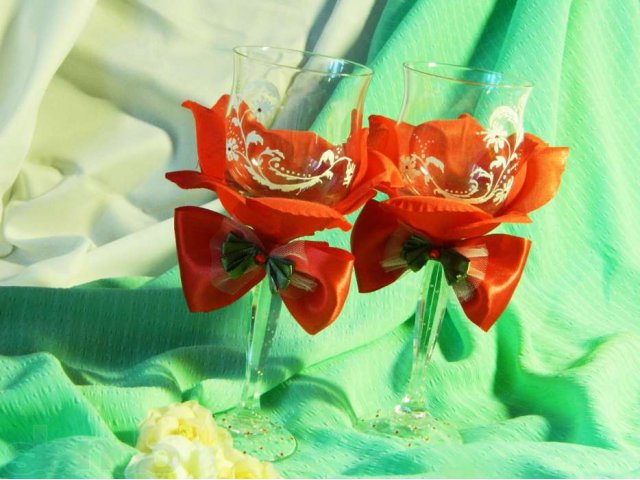 Свадебные бокалы Алая роза в городе Новочеркасск, фото 2, Ростовская область