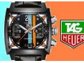 Чёрные элитные часы мужские Tag Heuer механические с автоподзаводом в городе Москва, фото 1, Московская область