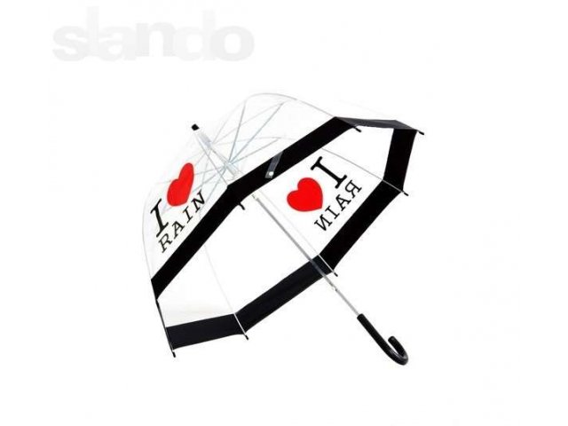 Зонт прозрачный I LOVE RAIN (я люблю дождь) новый, упаковка в городе Москва, фото 1, Другие аксессуары