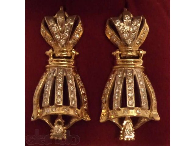 золотые серьги с бриллиантами в городе Екатеринбург, фото 1, стоимость: 120 000 руб.