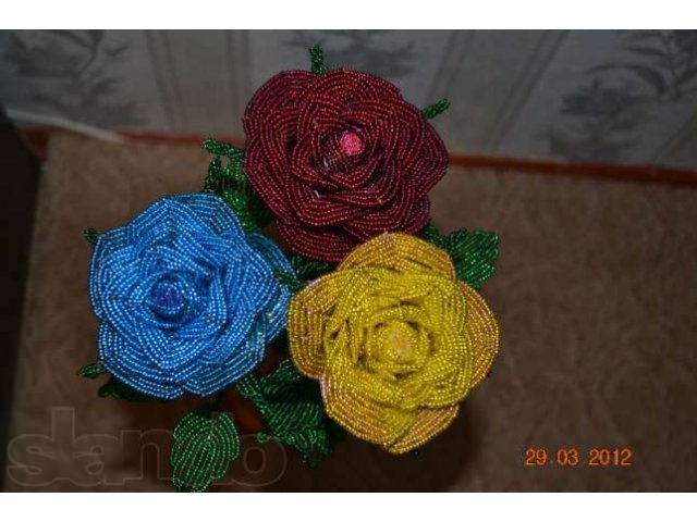 розы из бисера в городе Новороссийск, фото 2, Сувениры и подарки