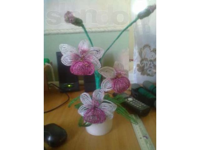 Орхидея из бисера в городе Будённовск, фото 1, стоимость: 500 руб.