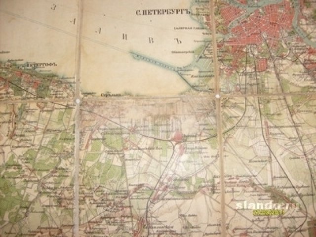 Карта окрестностей С.Петербурга. Ю.Ю.Гаш, [1912 год]. в городе Санкт-Петербург, фото 2, стоимость: 40 000 руб.