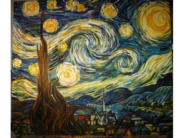 Копия картины Ван Гога Звездная ночь в городе Челябинск, фото 1, Челябинская область