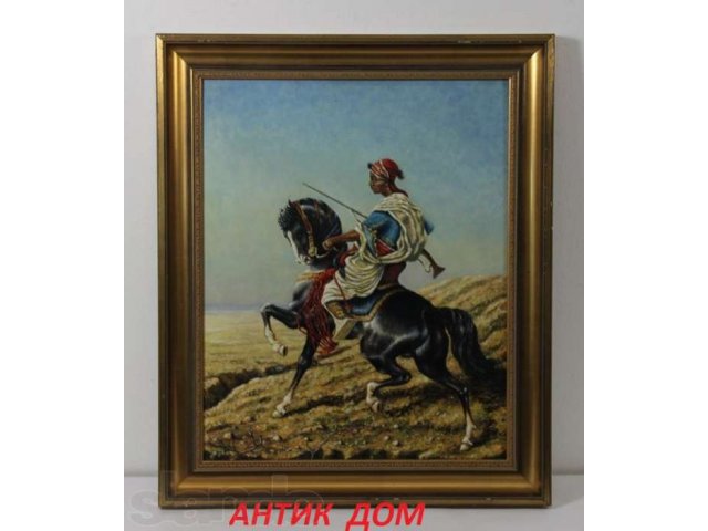 1900-е Араб на коне лошадь конь живопись картина в городе Калининград, фото 1, стоимость: 25 000 руб.