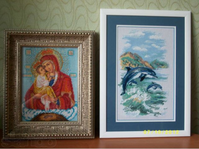 Картины,иконы вышитые крестом,бисером. в городе Калининград, фото 2, Поделки и рукоделие