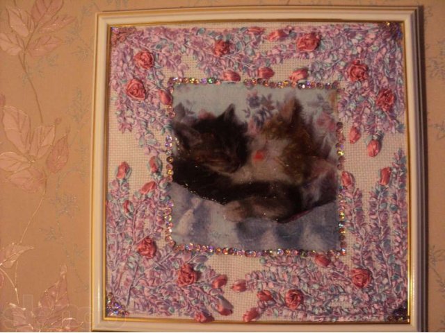 Картины вышитые атласными лентами на заказ в городе Уфа, фото 3, стоимость: 1 500 руб.
