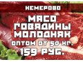 Мясо говядины (молодняк) оптом от 50 кг в городе Кемерово, фото 1, Кемеровская область