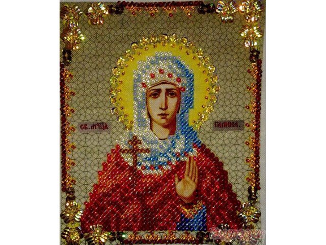 Икона Святой Галины,  вышитая бисером и пайетками в городе Ставрополь, фото 2, Подарки ручной работы