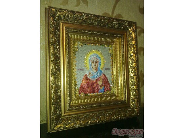 Икона Святой Галины,  вышитая бисером и пайетками в городе Ставрополь, фото 5, Подарки ручной работы