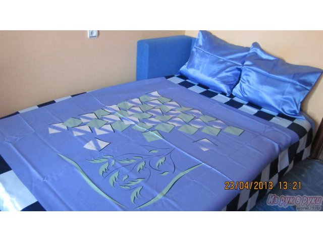 2,0 спальный комплект постельного белья с 4 наволочками из искусственного декоративного шелка в городе Тольятти, фото 1, стоимость: 1 000 руб.