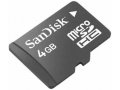 Карта памяти SanDisk microSDHC 4Gb Class 4 + adapter в городе Пермь, фото 1, Пермский край