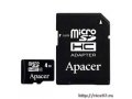 Флеш карта microSDHC 4Gb Class4 Apacer AP4GMCSH4-R + adapter в городе Тула, фото 1, Тульская область