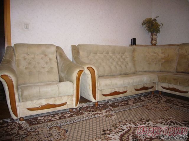 Угловой диван + кресло-кровать в городе Краснодар, фото 2, Диваны