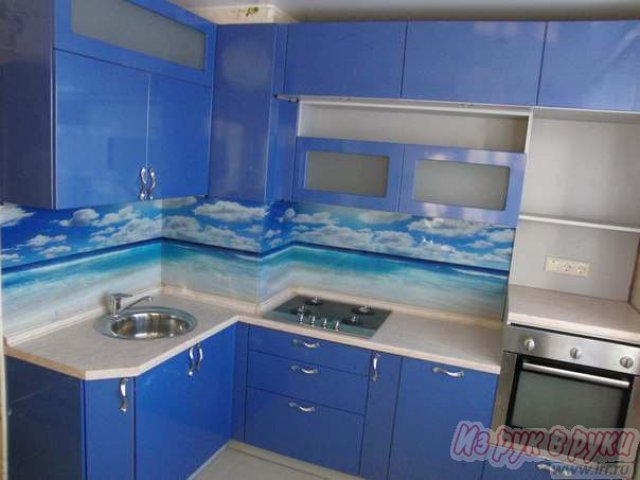 кухня небесно-голубого цвета новая в городе Санкт-Петербург, фото 1, Кухонные гарнитуры