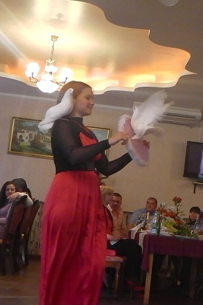 Танец с голубями(дрессированные белоснежные голуби) в городе Славянск-на-Кубани, фото 1, Краснодарский край