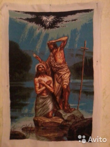 Картина ручной работы (вышивка крестиком) Крещение Иисуса в городе Белгород, фото 1, Белгородская область