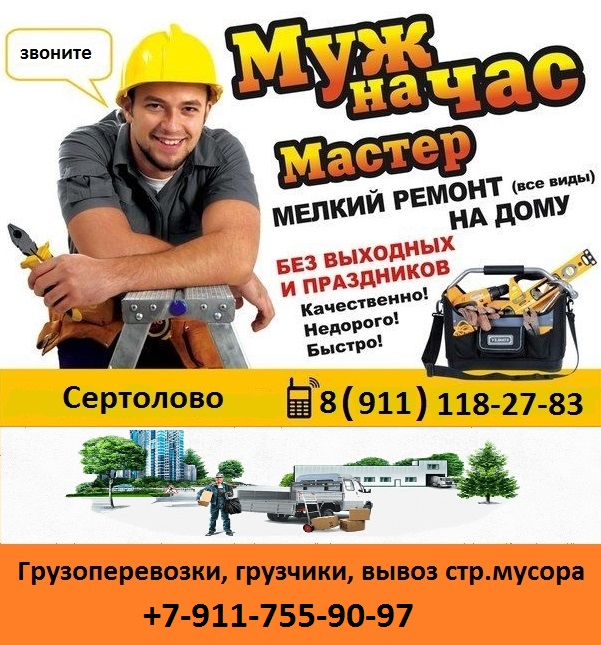 Муж на час (мастер по ремонту) в городе Сертолово, фото 1, телефон продавца: +7 (911) 118-27-83