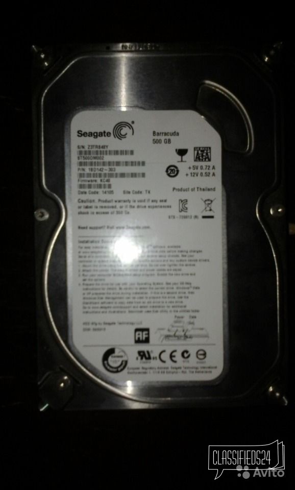 Жесткий диск 3.5/500 GB в городе Хабаровск, фото 1, телефон продавца: +7 (924) 302-33-60
