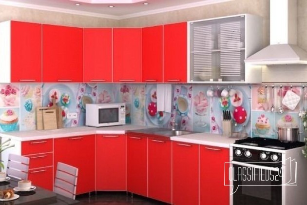 Кухня Радуга Красная 4.3м (Базовая модель 2.0м) в городе Рязань, фото 1, телефон продавца: +7 (980) 248-39-99