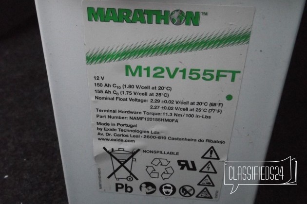 Аккумулятор Marathon M12V155FT для ибп в городе Нижний Новгород, фото 1, Источники питания