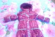 Утеплённое пальто брусничного цвета для девочки в городе Тюмень, фото 1, Тюменская область