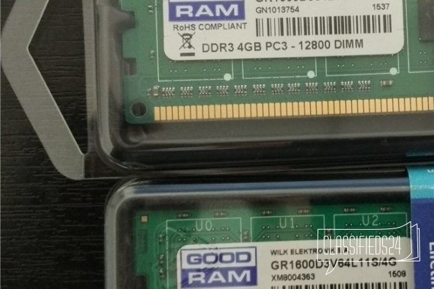 DDR3 4GB Dimm 2шт. новая в городе Калининград, фото 1, телефон продавца: +7 (906) 236-25-96
