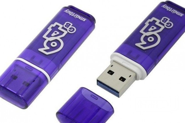 Флешка USB 3.0 Smartbuy Glossy series 64Gb blue в городе Воронеж, фото 1, телефон продавца: +7 (903) 858-99-43