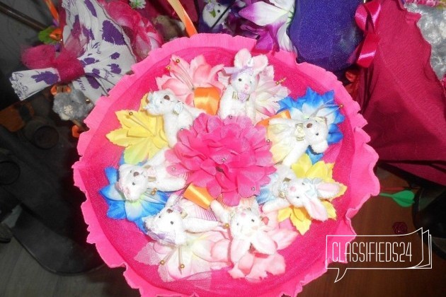 Игрушечные букеты из игрушек и цветов в городе Красноармейск, фото 1, телефон продавца: +7 (925) 405-77-62