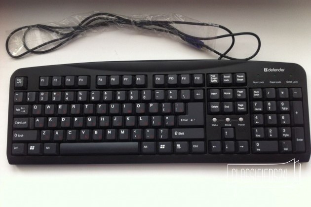 Клавиатура defender slim E KS-910 черная в городе Кемерово, фото 1, Клавиатуры, мыши, игровые манипуляторы