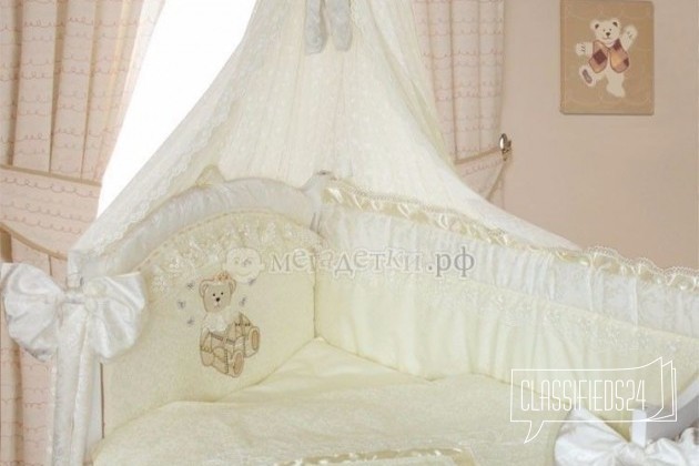 Кроватка с комплектом пастельного белья Рафаэлло в городе Новосибирск, фото 2, Детская мебель