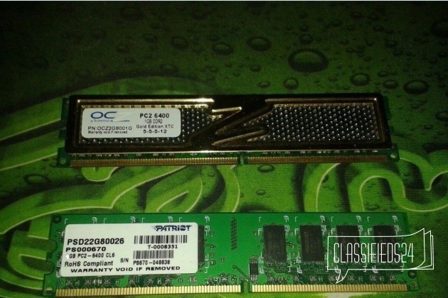 Оперативная память (2 Платы) DDR2 dimm 2гб в городе Брянск, фото 1, телефон продавца: +7 (920) 830-28-88