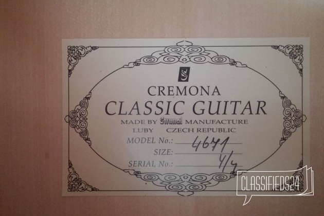 Гитара Cremona(идеальной состояние) в городе Челябинск, фото 2, телефон продавца: +7 (919) 300-39-69