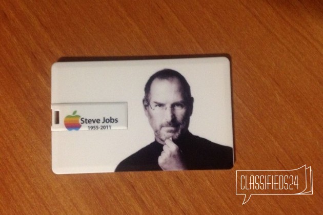 Флешка-визитная карточка с фото Стива Джобса 8gb в городе Набережные Челны, фото 1, стоимость: 600 руб.
