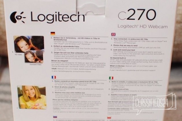 Новая веб-камера Logitech HD Webcam C270 в городе Тольятти, фото 2, Веб-камеры