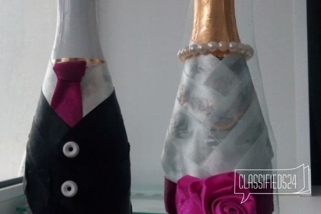 Свадебные бутылки с шампанским в городе Екатеринбург, фото 1, стоимость: 1 000 руб.