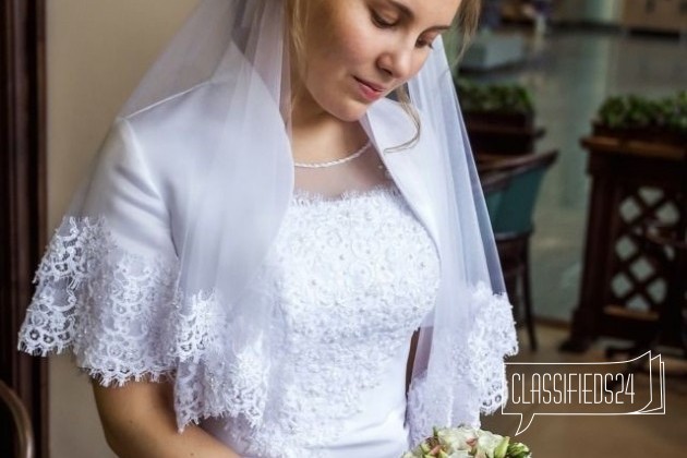 Свадебное платье, фата, болеро, туфли, диадема в городе Барнаул, фото 1, стоимость: 8 100 руб.